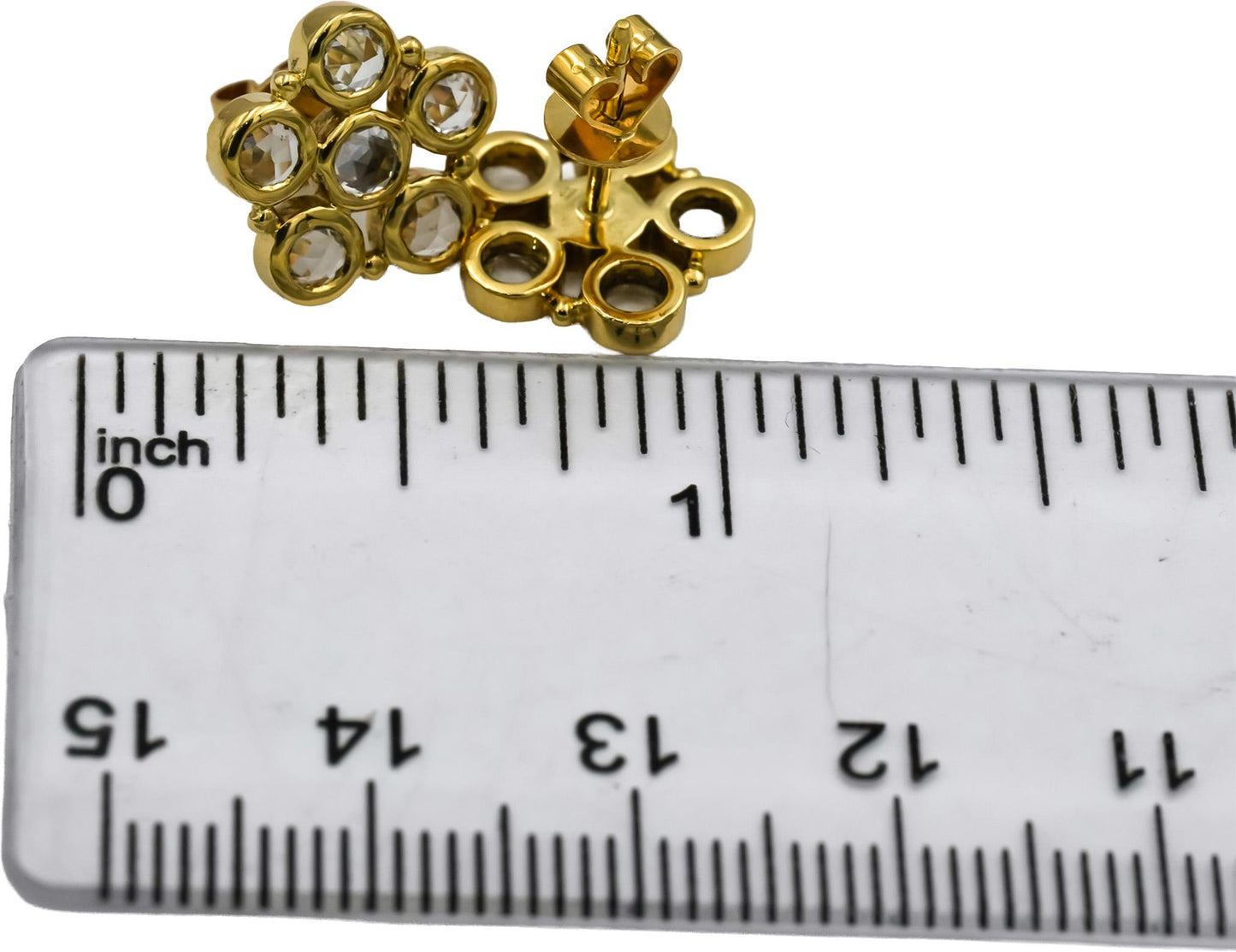 TEMPLE ST. CLAIR 18k Yellow Gold VS Diamond Flower Stud Earrings 0.62CT