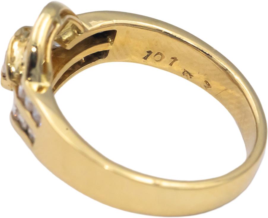 Estate 18k Yellow Gold 0.55CT VS Round & Baguette Diamond Cocktail Ring Size 6.5