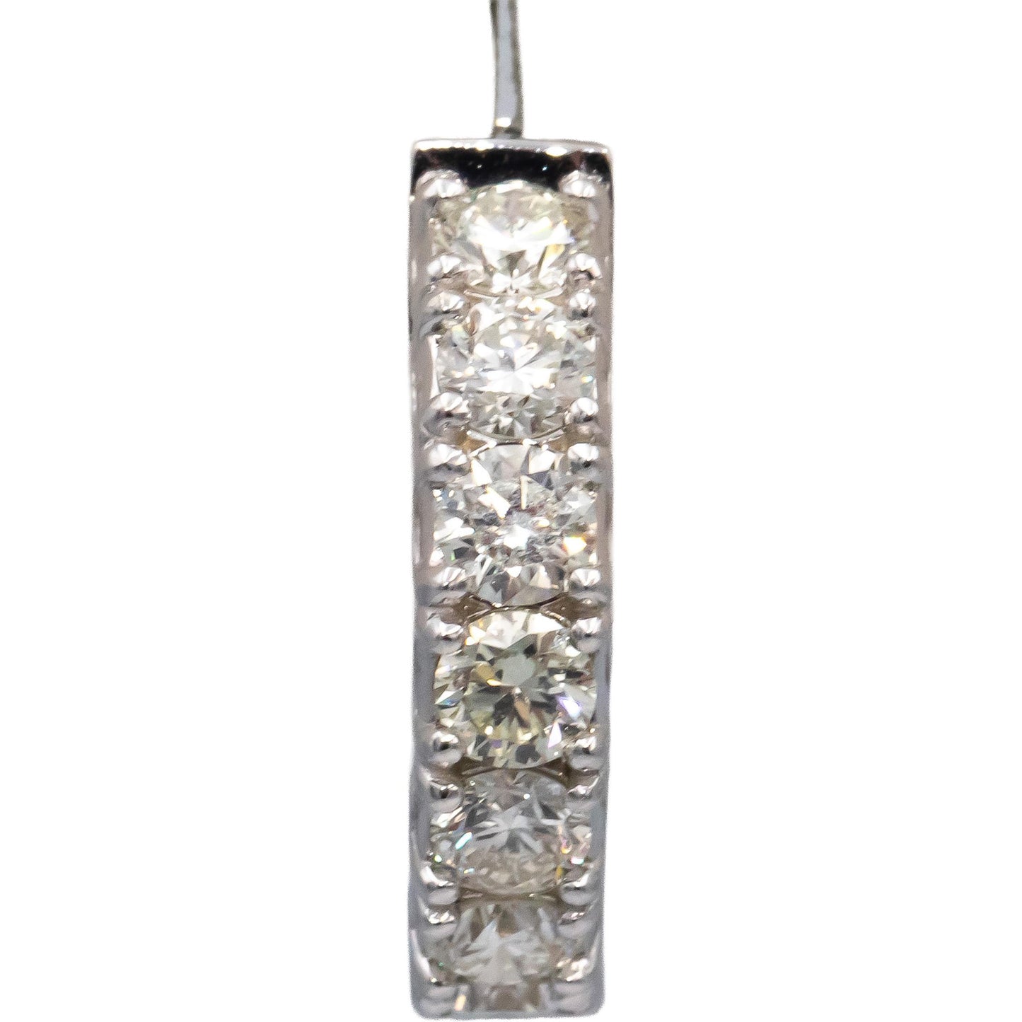 14k White Gold VS Round Diamond Inside Out Circle Hoop Earrings 4.41CT