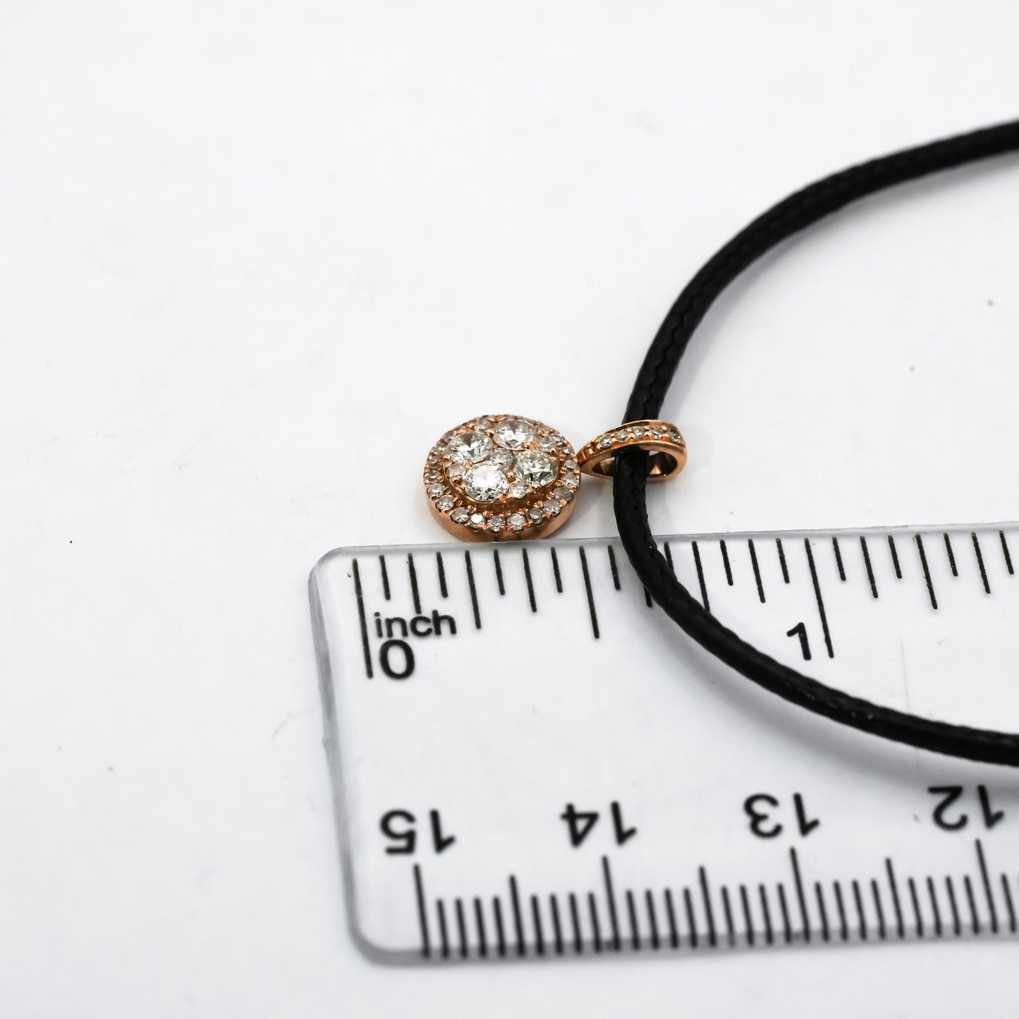 14k Rose Gold Round Diamond Cluster Pendant Necklace 0.35CT