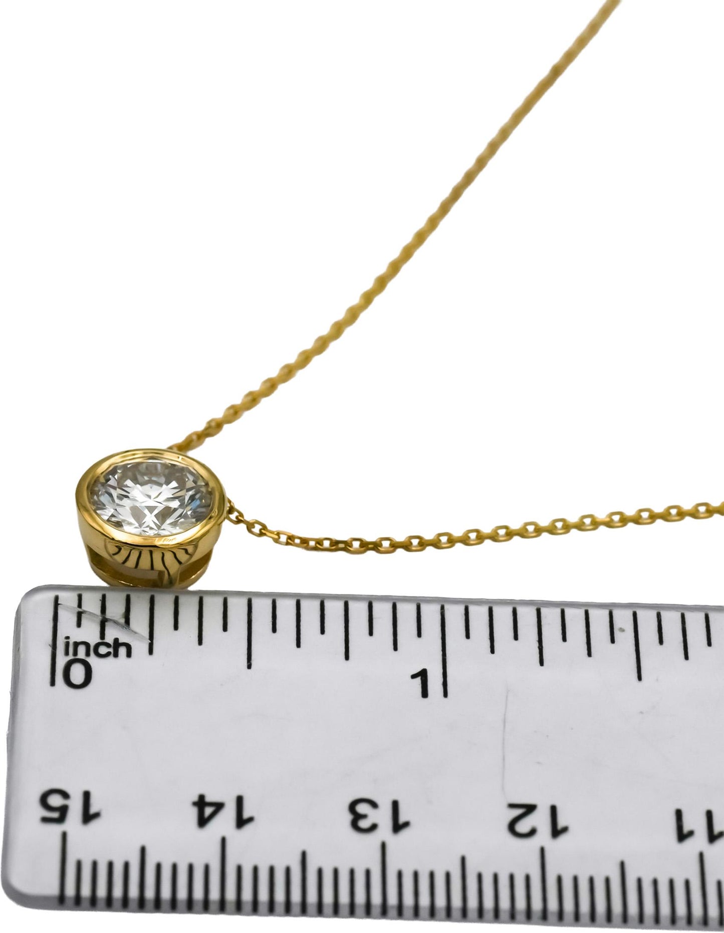 14k Yellow Gold VS Round Lab-Grown Diamond Solitaire Pendant Necklace 2.03CT