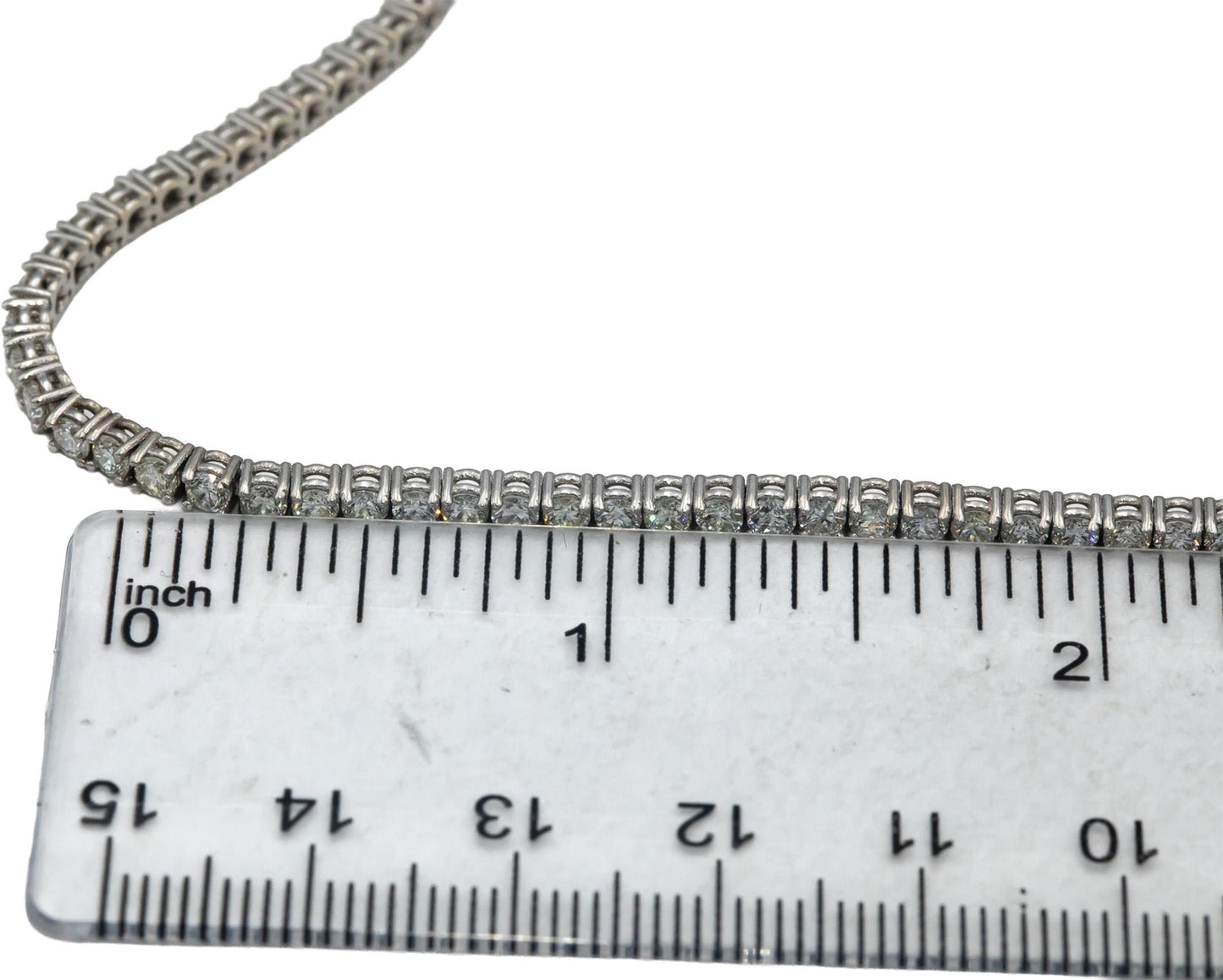 14k White Gold Round Diamond Choker Tennis Necklace 7.22CT