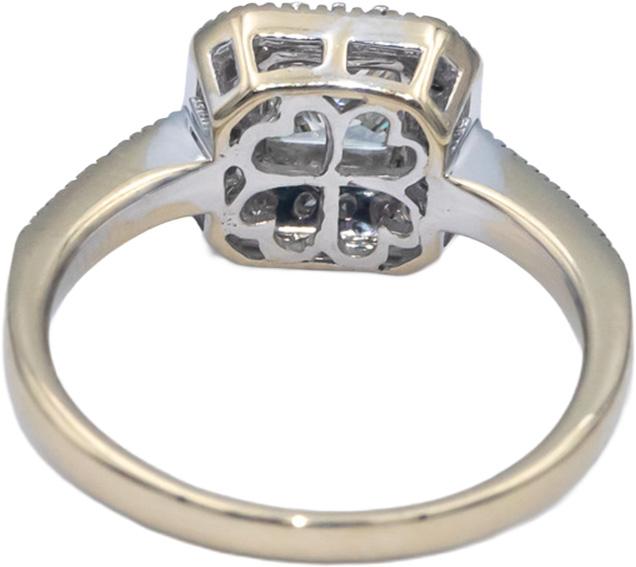 14k White Gold 0.95CT Diamond Engagement Ring w/ 0.60CT Center Size 6.75