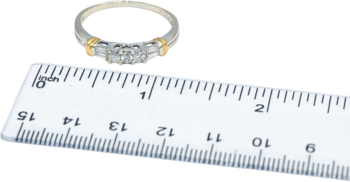 14k White & Yellow Gold VS Diamond Anniversary Band Ring 0.33CT Size 11