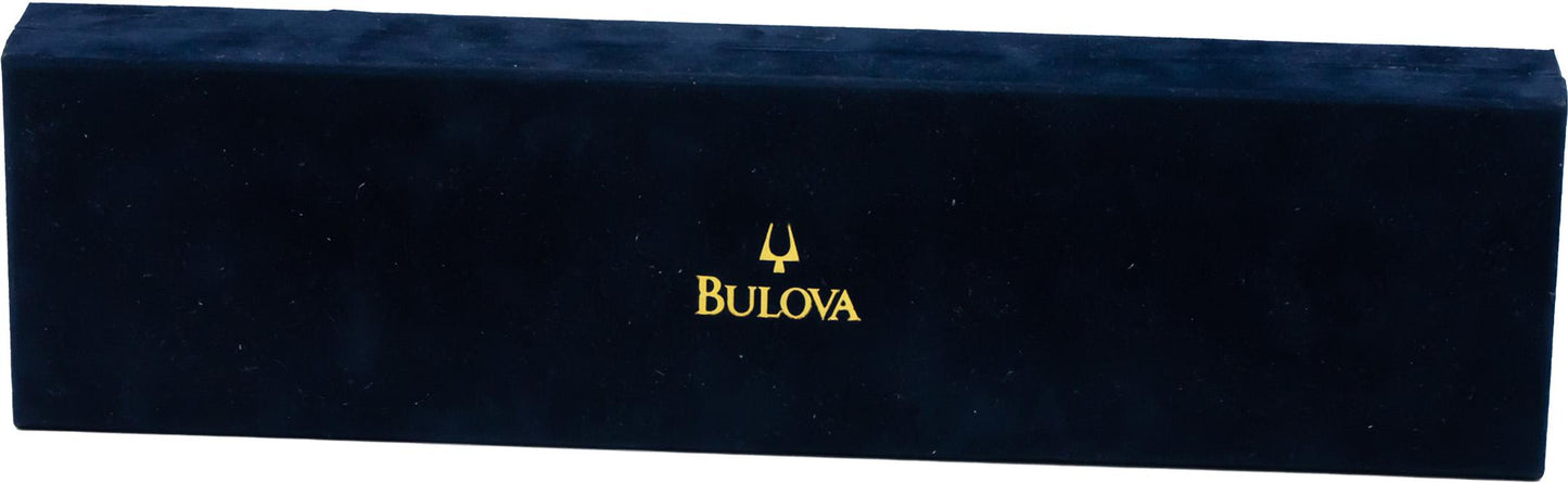 BULOVA 14k White Gold Ladies Quartz Watch w/ 10 Small Diamond Accents Box Papers