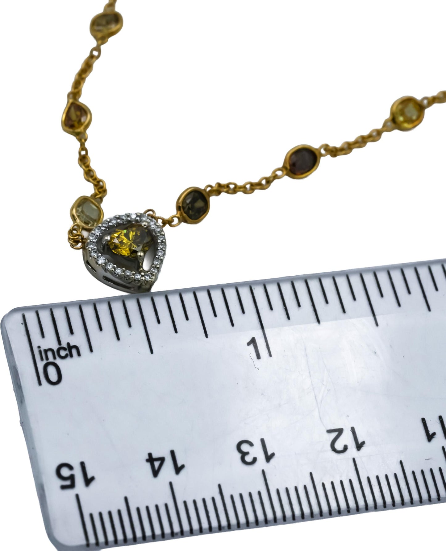 14k Yellow Gold VS Natural Colored Mixed Diamond By The Yard Necklace 5.0CT