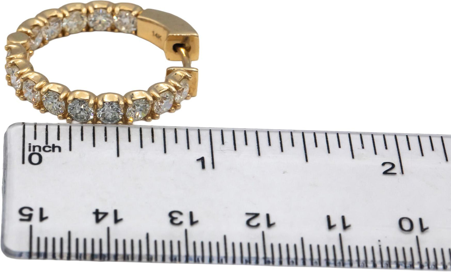 Round Cut Diamond 14k Yellow Gold VS Inside Out Hoop Earrings 5.41CT