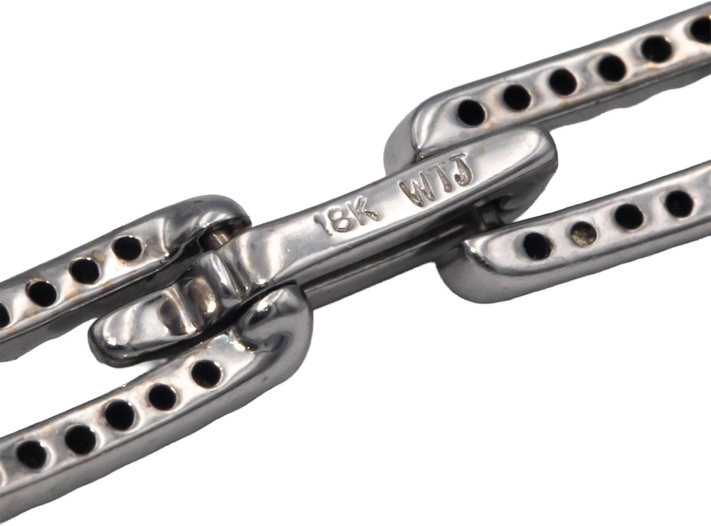 18k White Gold Jewelry 1.40CT Round Cut Diamond Fancy Link Bracelet