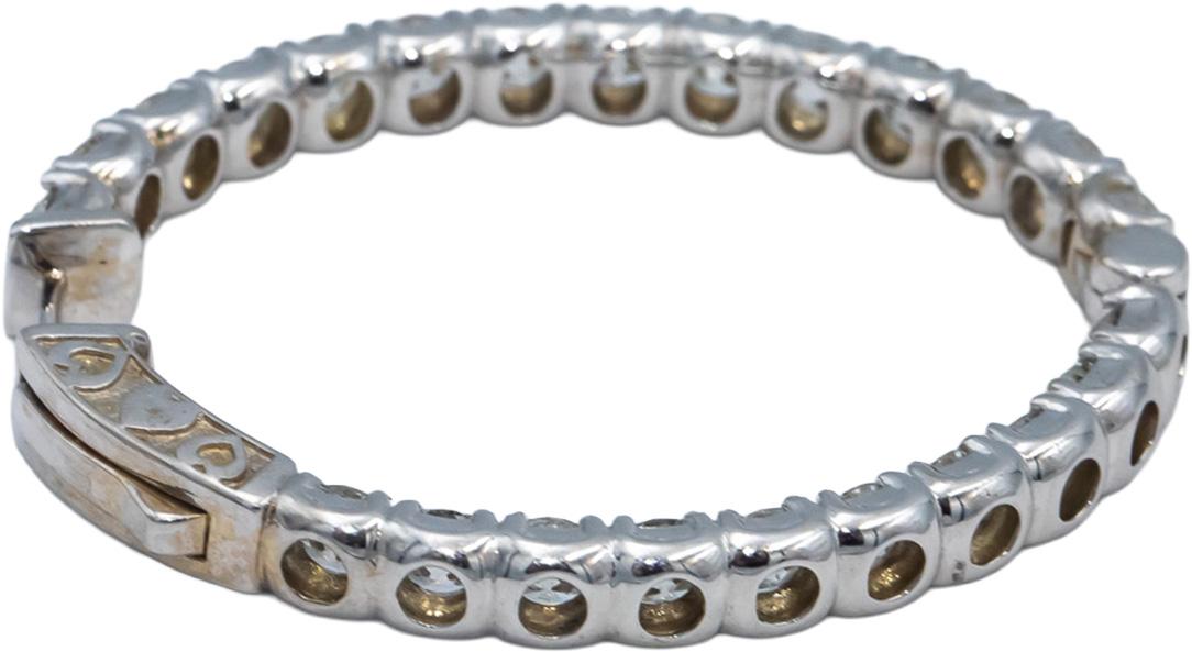 14k White Gold VS Round Diamond Inside Out Circle Hoop Earrings 4.48CT