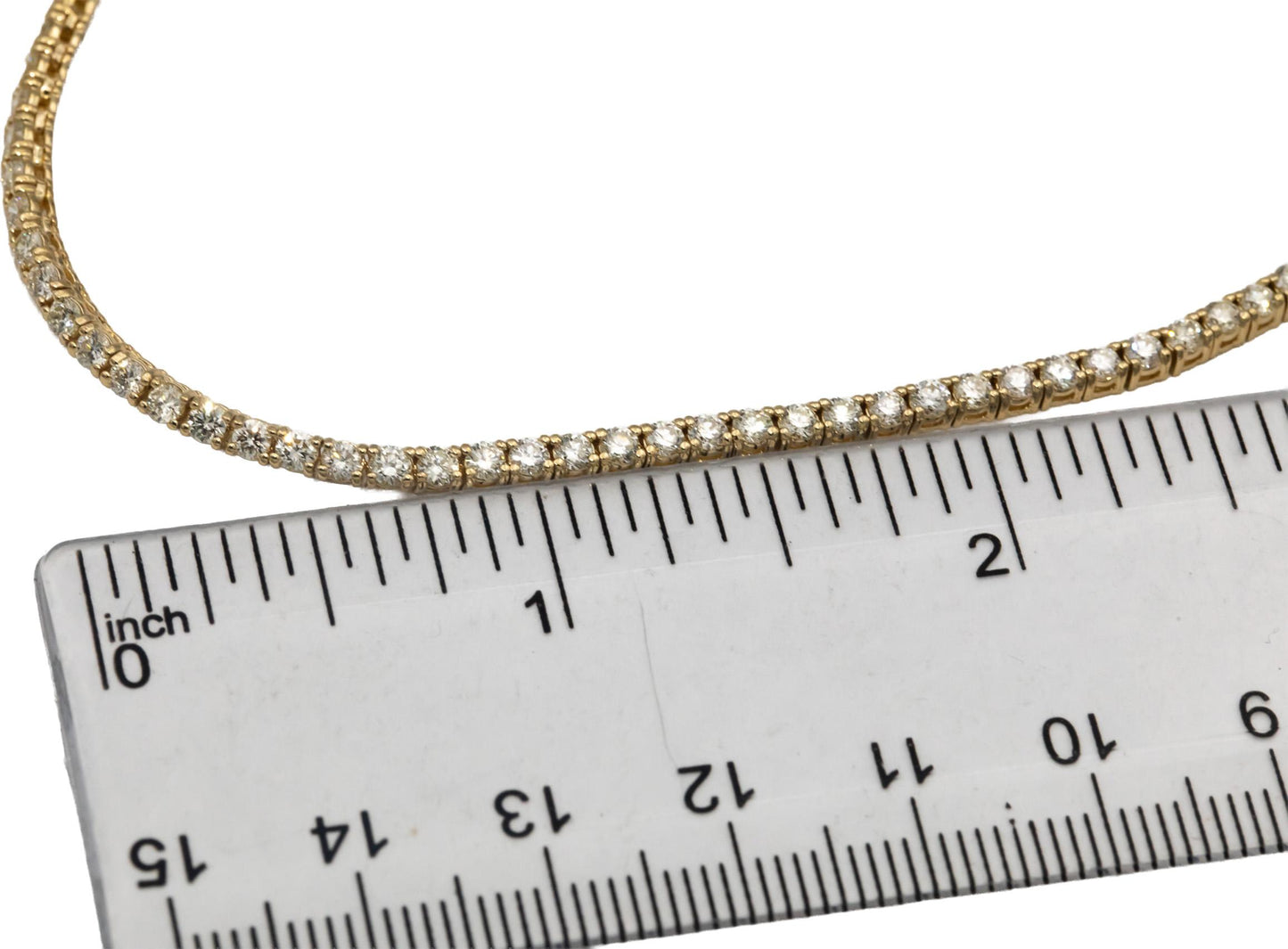 14k Yellow Gold VS Round Diamond Tennis Necklace 7.98CT
