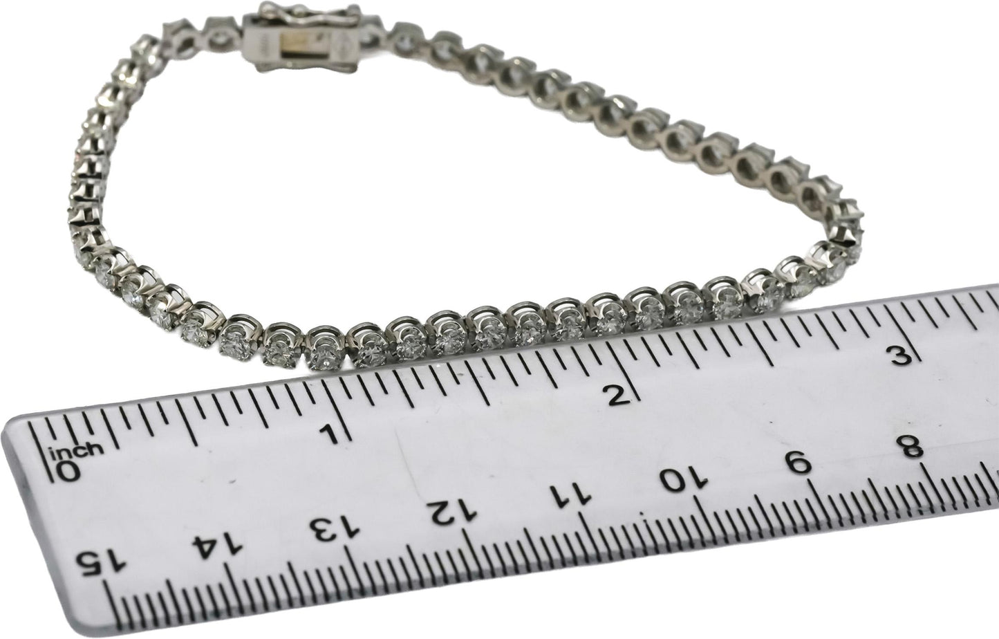 Platinum VS Round Diamond Tennis Bracelet 3.34CT