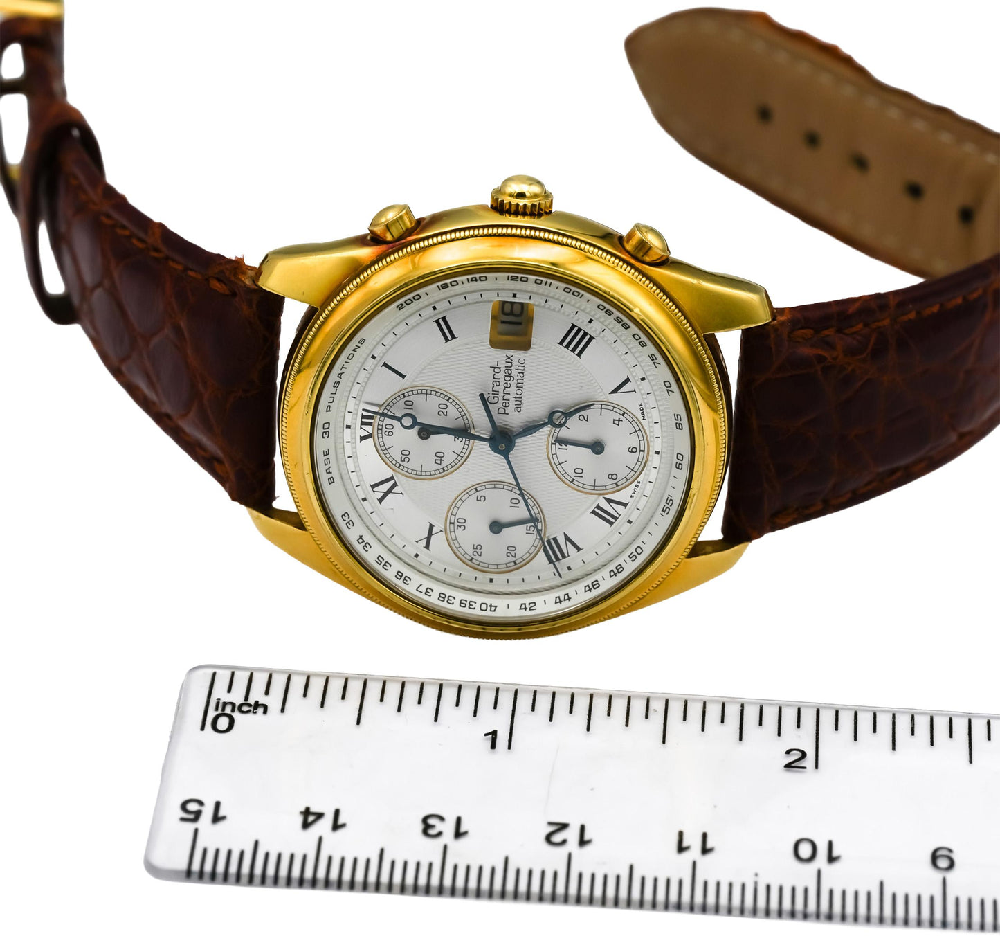 GIRARD-PERREGAUX 18k Yellow Gold Olimpico Chronograph Watch AS IS