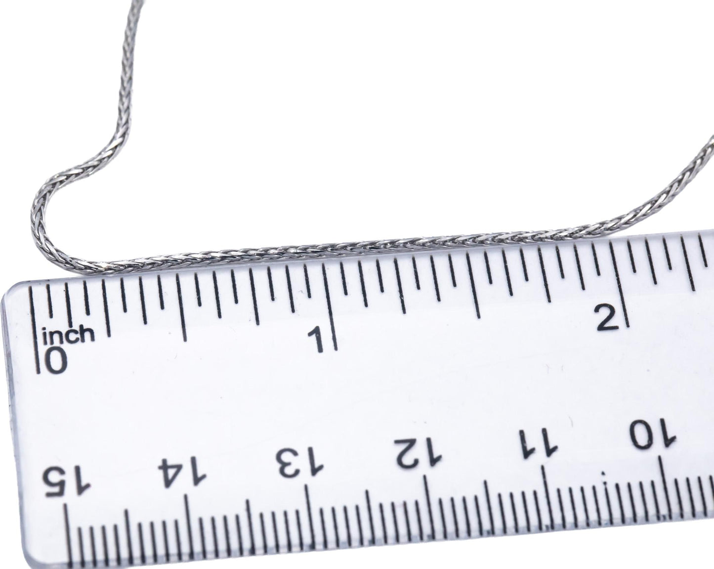 14k White Gold Wheat Link Necklace Chain w/ Adjustable Length Clasp 22" Long