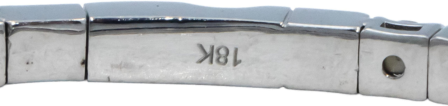 18k White Gold VS Round Diamond Flexible Bangle Bracelet 7.96CT