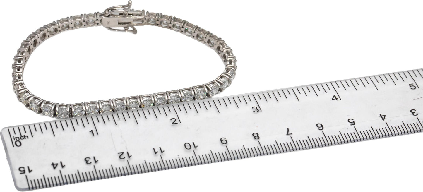 14k White Gold VS Round Diamond Tennis Bracelet 10.02CT
