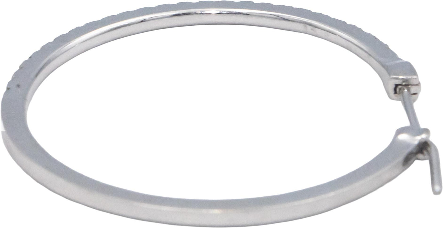 14k White Gold Jewelry 0.50CT Round Cut Diamond Hoop Earrings