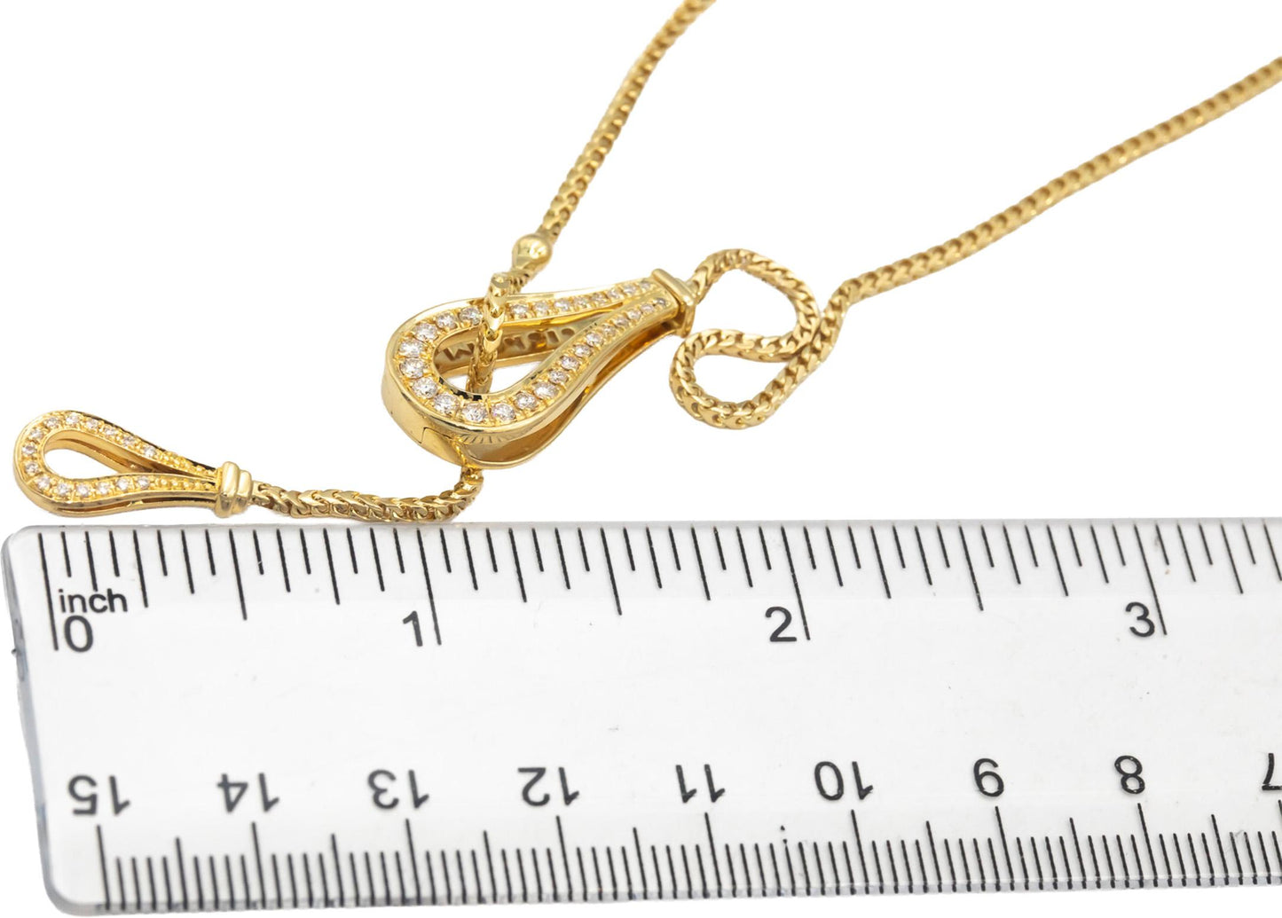 DI MODOLO Diamond 18k Yellow Gold Tempia Double Teardrop Necklace .50CT
