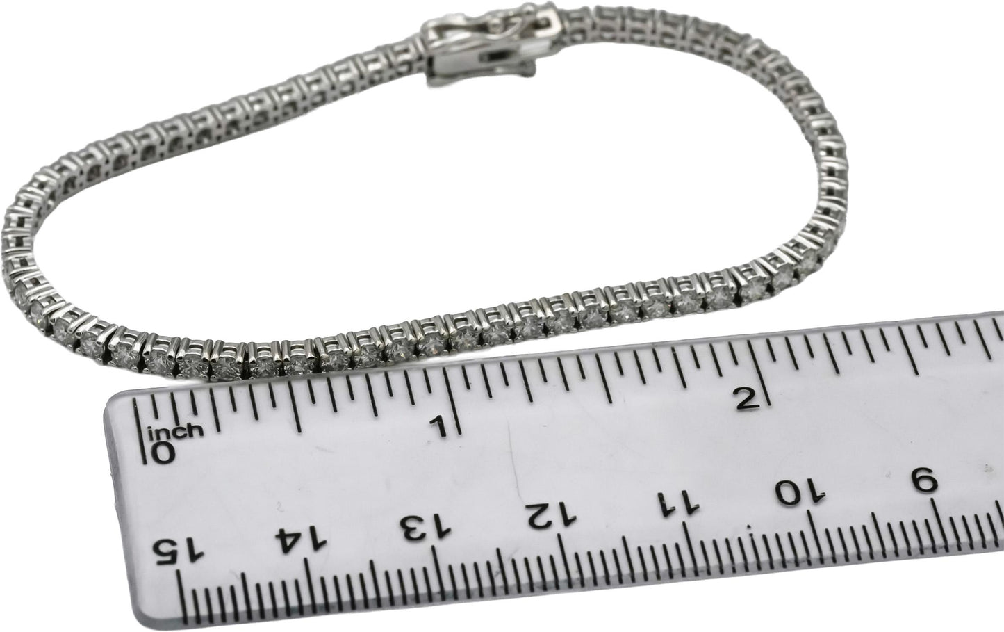 14k White Gold VS Round Diamond Tennis Bracelet 3.65CT
