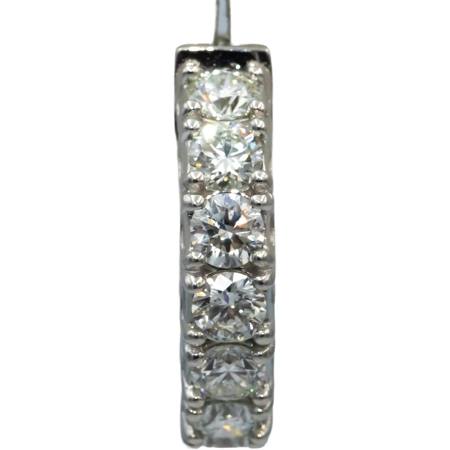 14k White Gold VS Round Diamond Inside Out Circle Hoop Earrings 4.43CT
