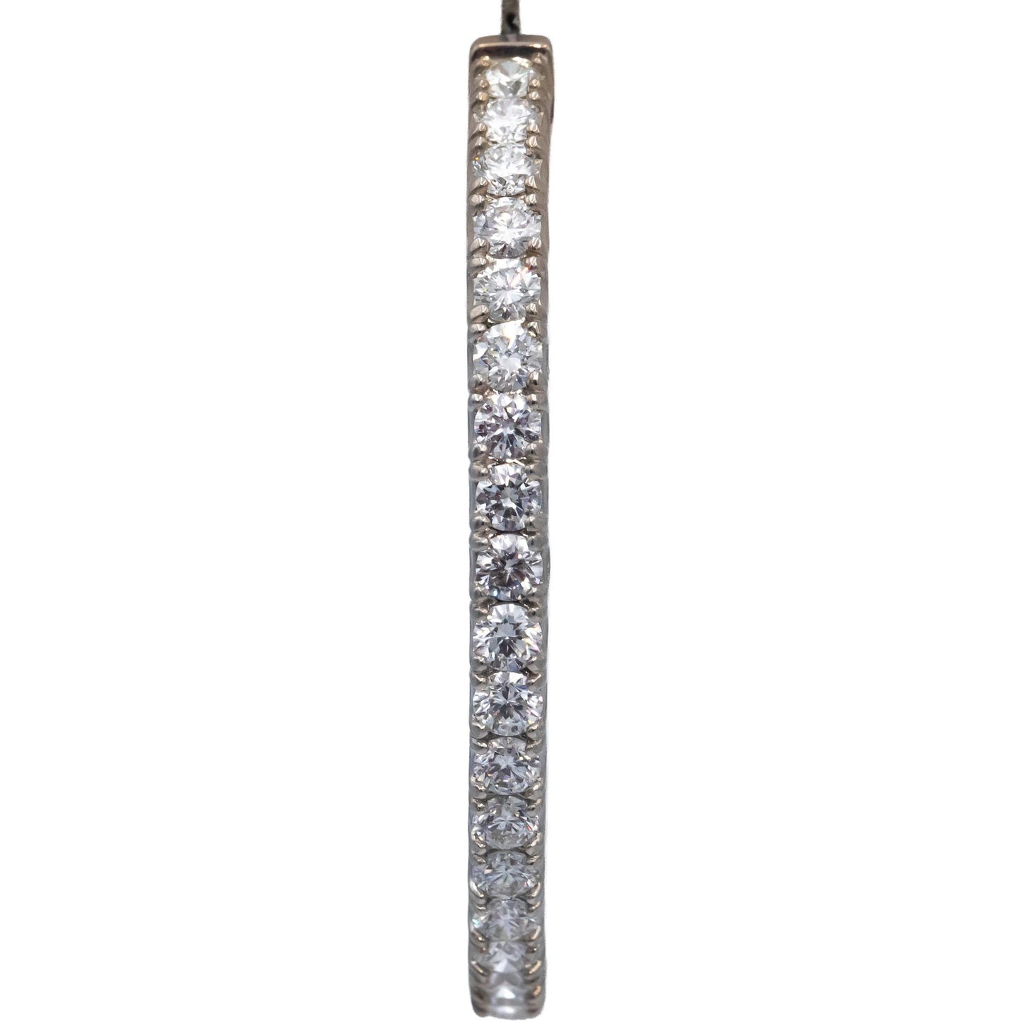 18k White Gold VS Round Diamond Oval Inside Out Hoop Earrings 5.75CT