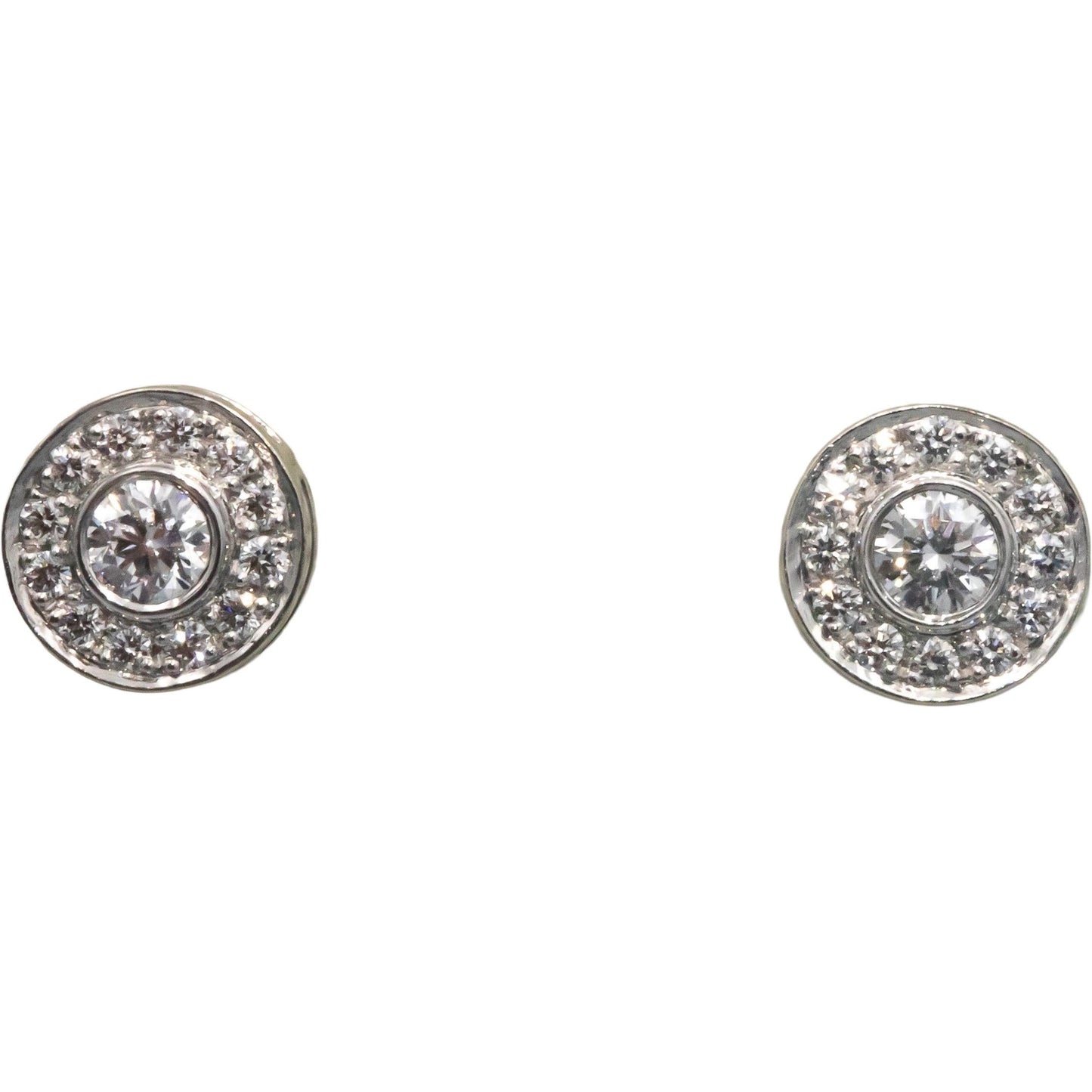 TIFFANY & CO Platinum 0.30CT Diamond Circlet Stud Earrings w/Box $4300 Retail