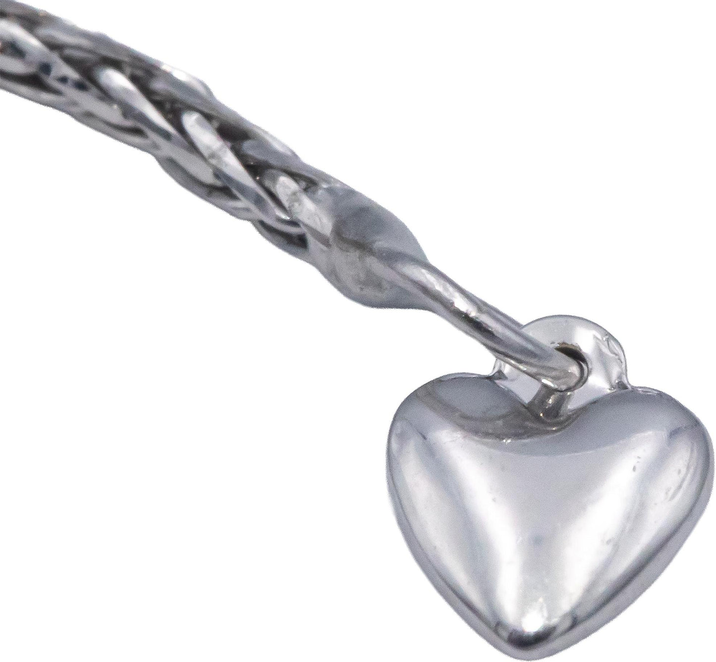 14k White Gold 22" Long Wheat Link Necklace Chain w/ Adjustable Length Clasp