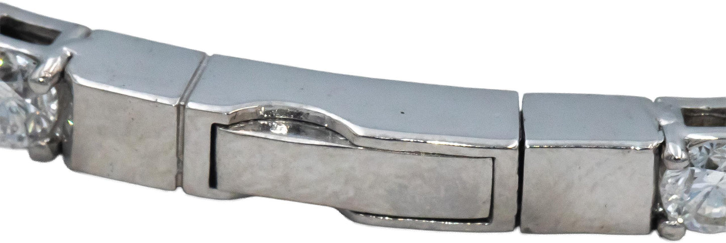 18k White Gold VS Round Diamond Flexible Bangle Bracelet 7.96CT