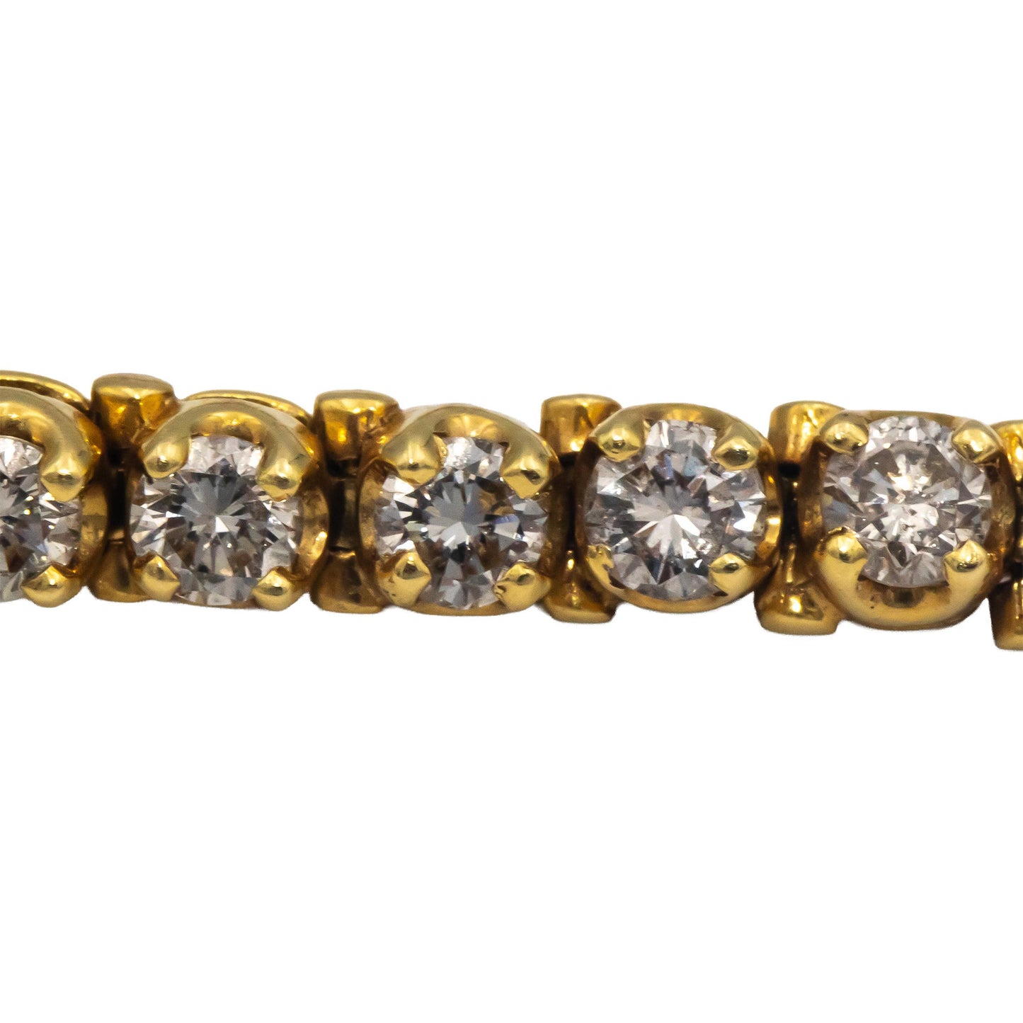 18k Yellow Gold Jewelry VS Round Cut Diamond Tennis Bracelet 6.0CT