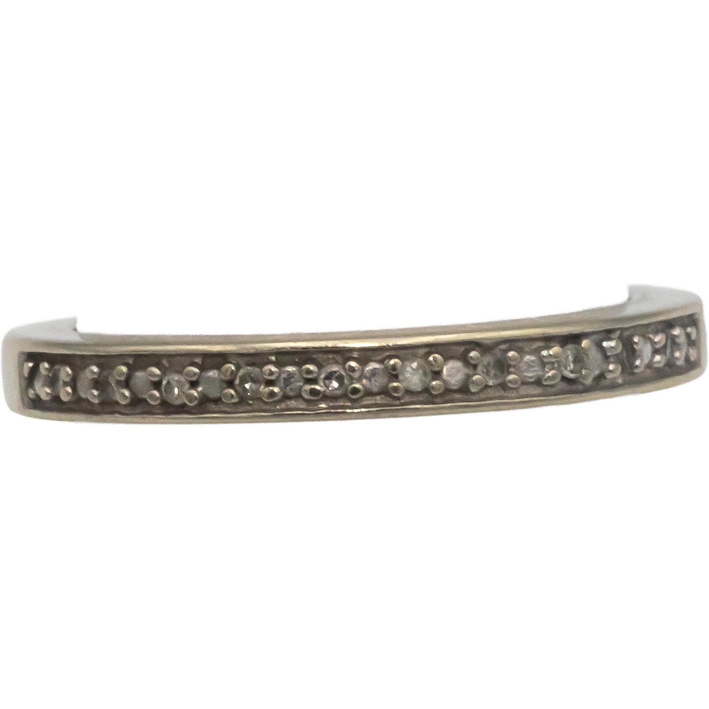 14k White Gold Round Diamond Band Ring 0.05CT Size 6.25