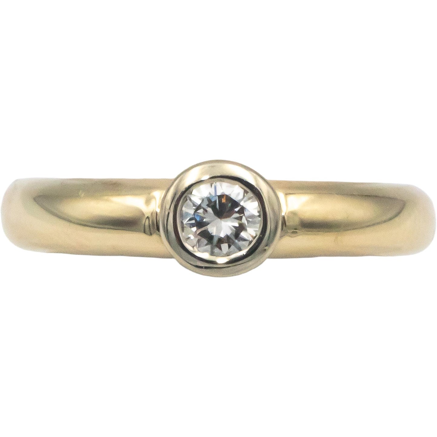 14k Yellow Gold 0.20CT VS Diamond Solitaire Band Ring Size 5.5