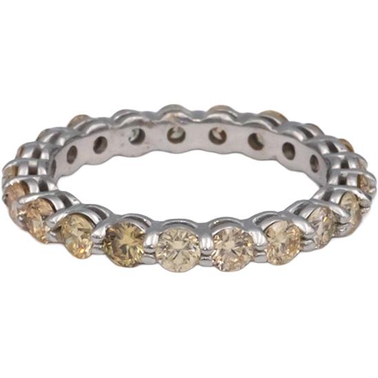 18k White Gold 1.70CT Round Cut Multi-Color Diamond Eternity Band Ring Size 7.25