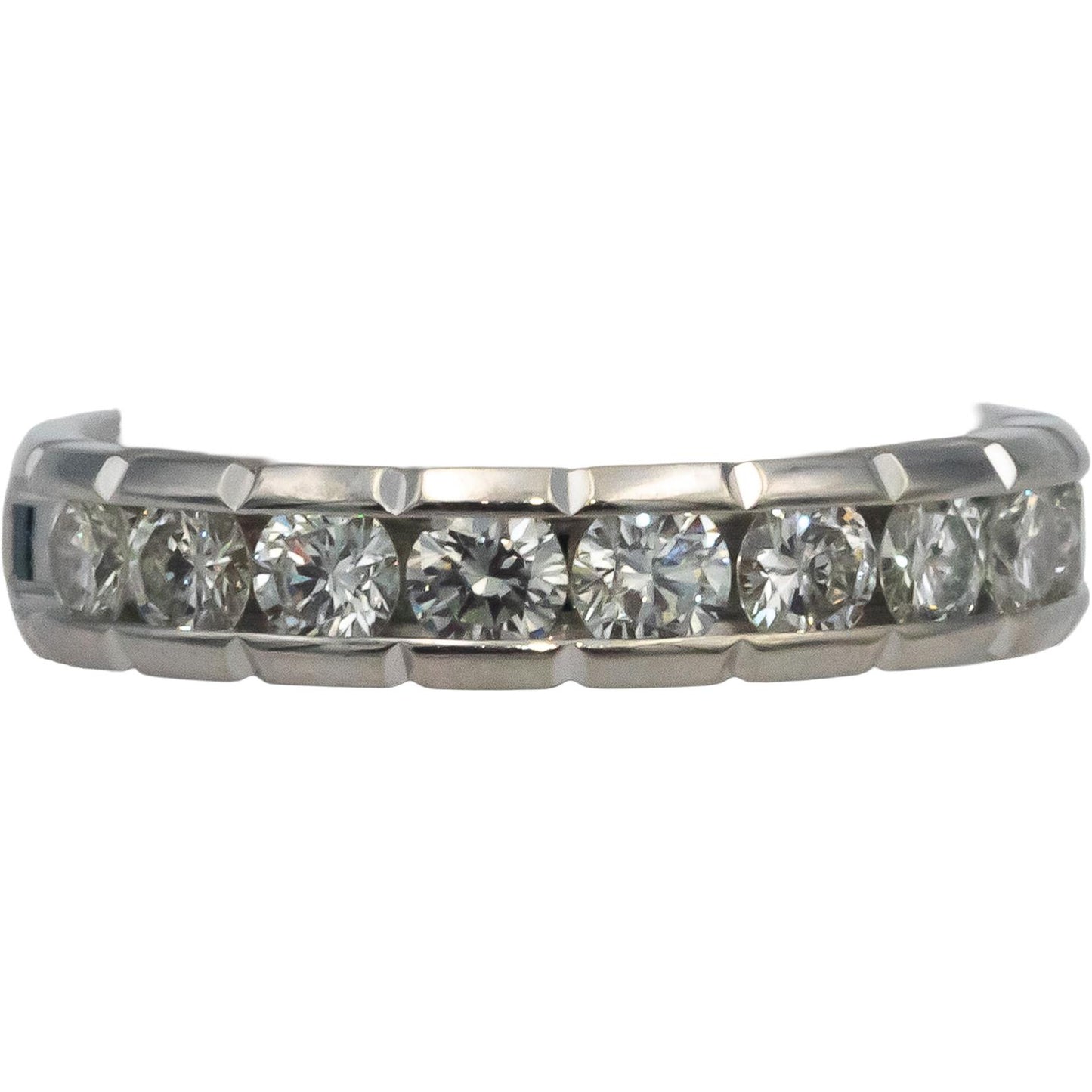 14k White Gold 1.0CT VS Round Cut Diamond Wedding Band Ring Size 7