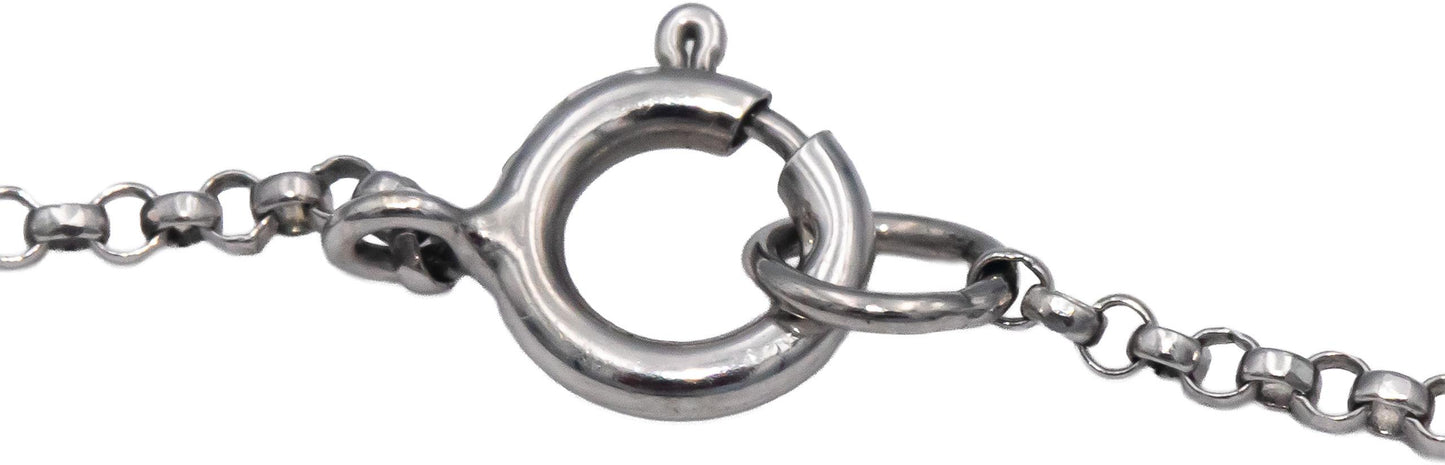 Diamond and Synthetic Blue Stone 18k White Gold Halo Pendant Necklace 0.25CT