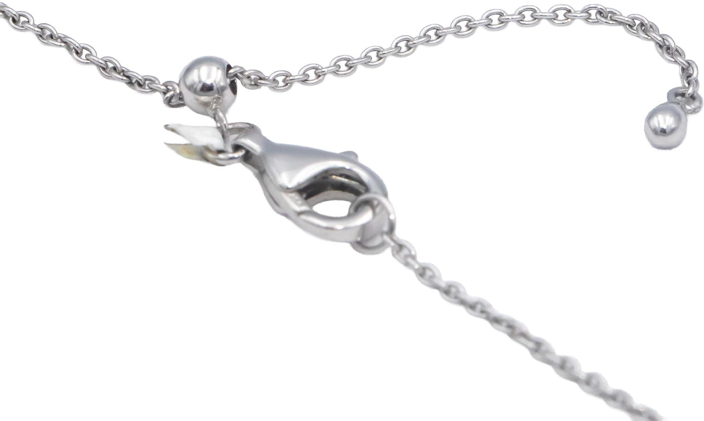18k White Gold 0.10CT VS Round Cut Diamond Star Necklace w/ Adjustable Clasp
