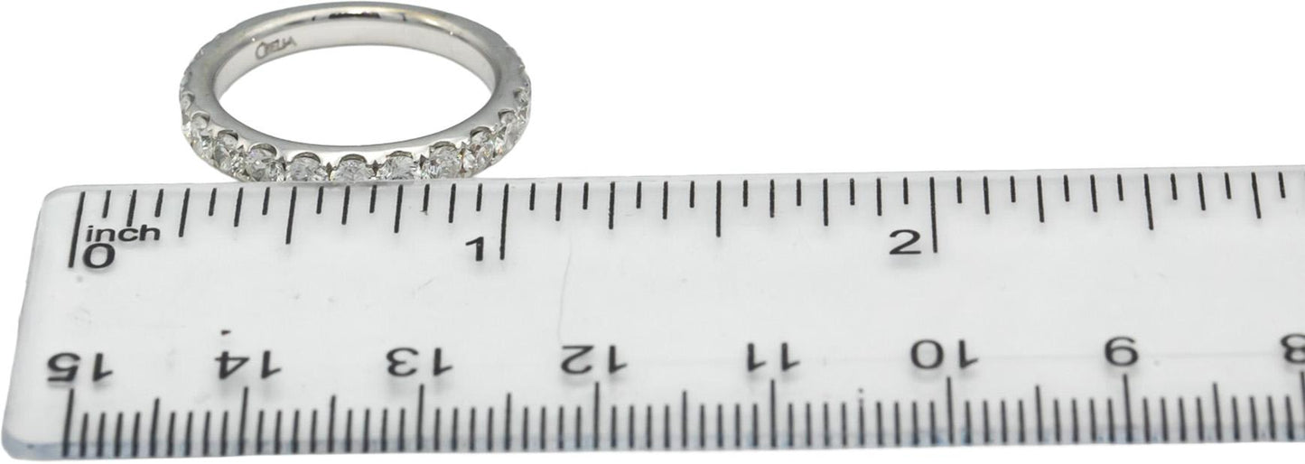 ODELIA 18k White Gold VS Round Diamond Semi-Eternity Band Ring 1.20CT Size 6.5