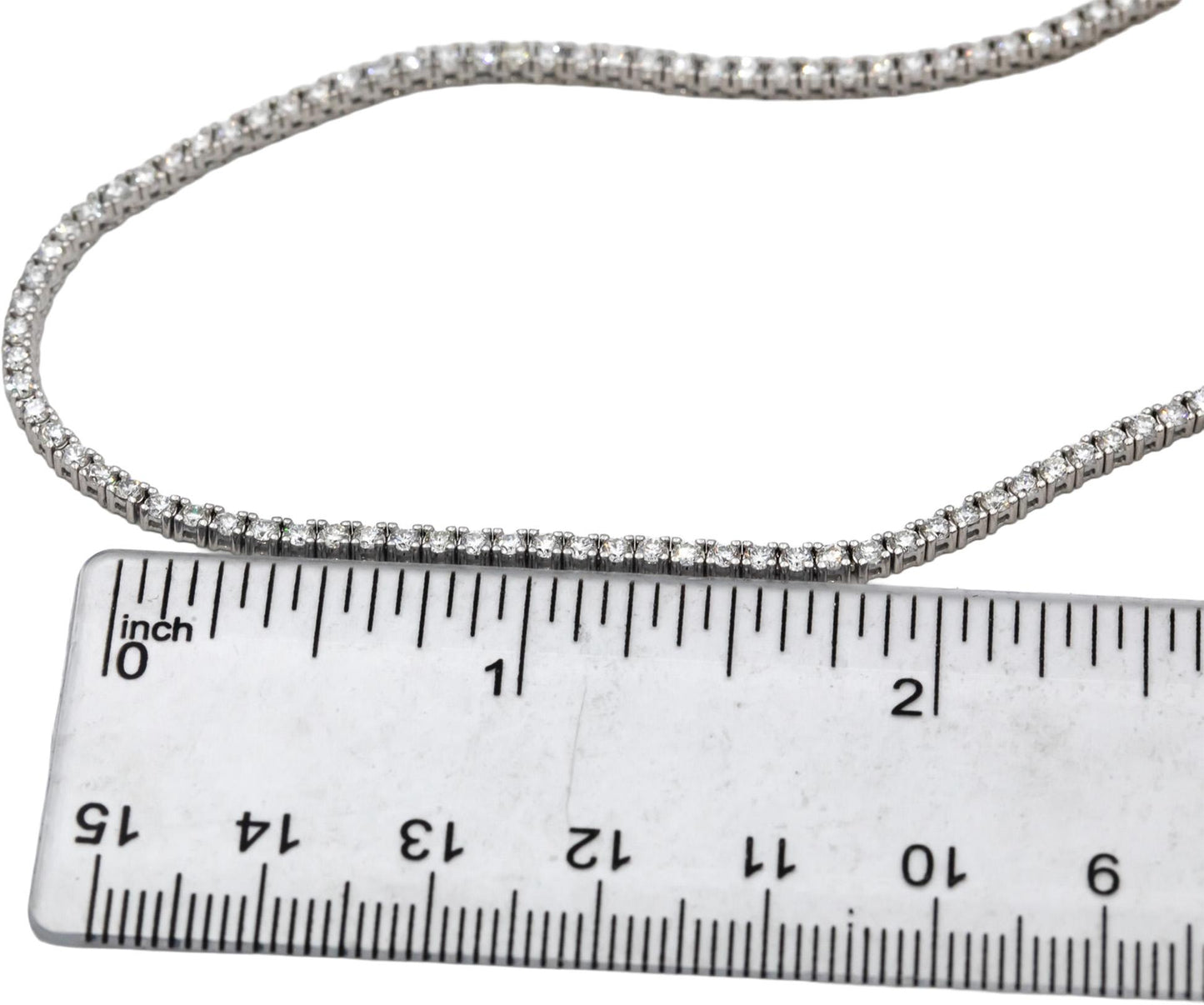 14k White Gold VS Round Diamond Tennis Necklace 5.59CT