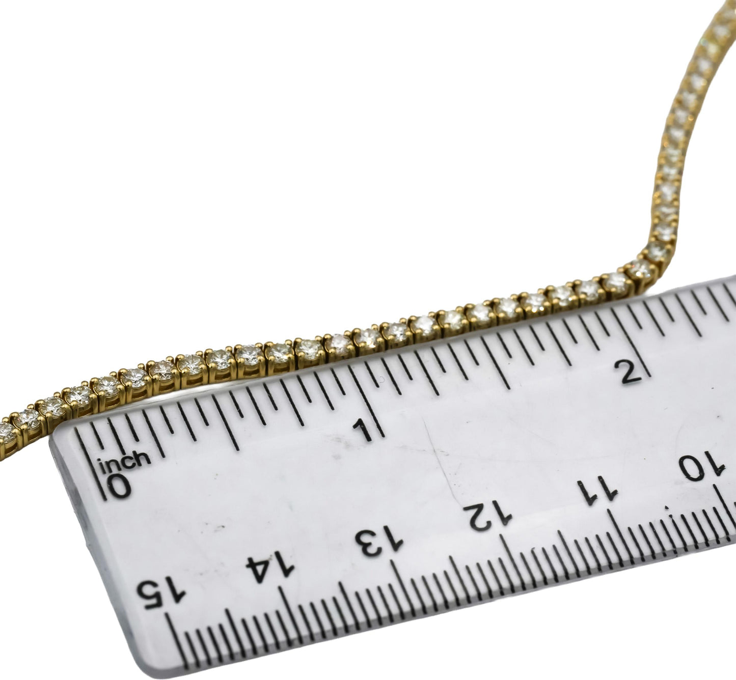 14k Yellow Gold VS Round Diamond Tennis Necklace 9.0CT