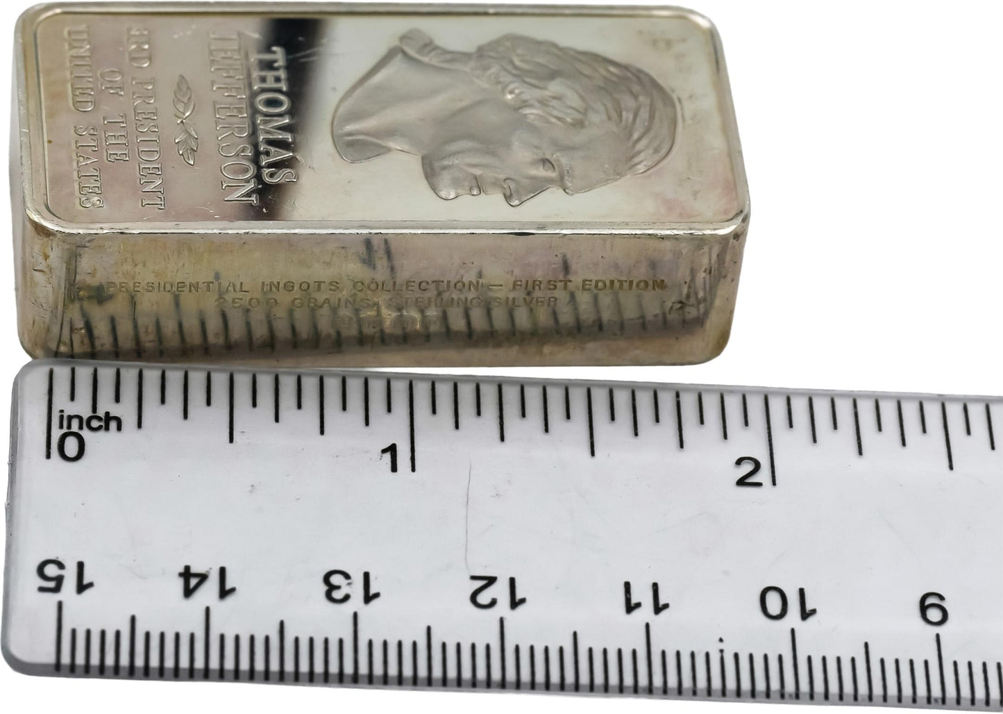 Sterling Silver Thomas Jefferson Art Bar Ingots Collection 2500 Grains 164.21g