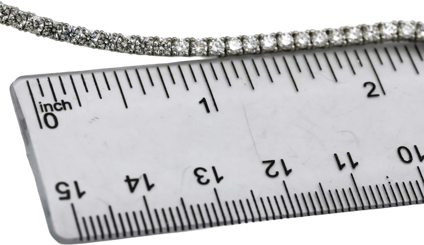 14k White Gold VS Round Lab-Grown Diamond Tennis Necklace 10.83CT