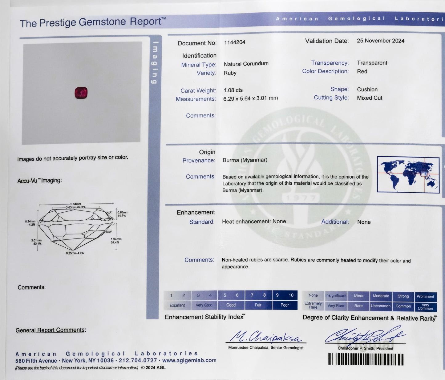 AGL Certified Antique Platinum Burma Ruby and Diamond Ring 1.70CT Size 6.25