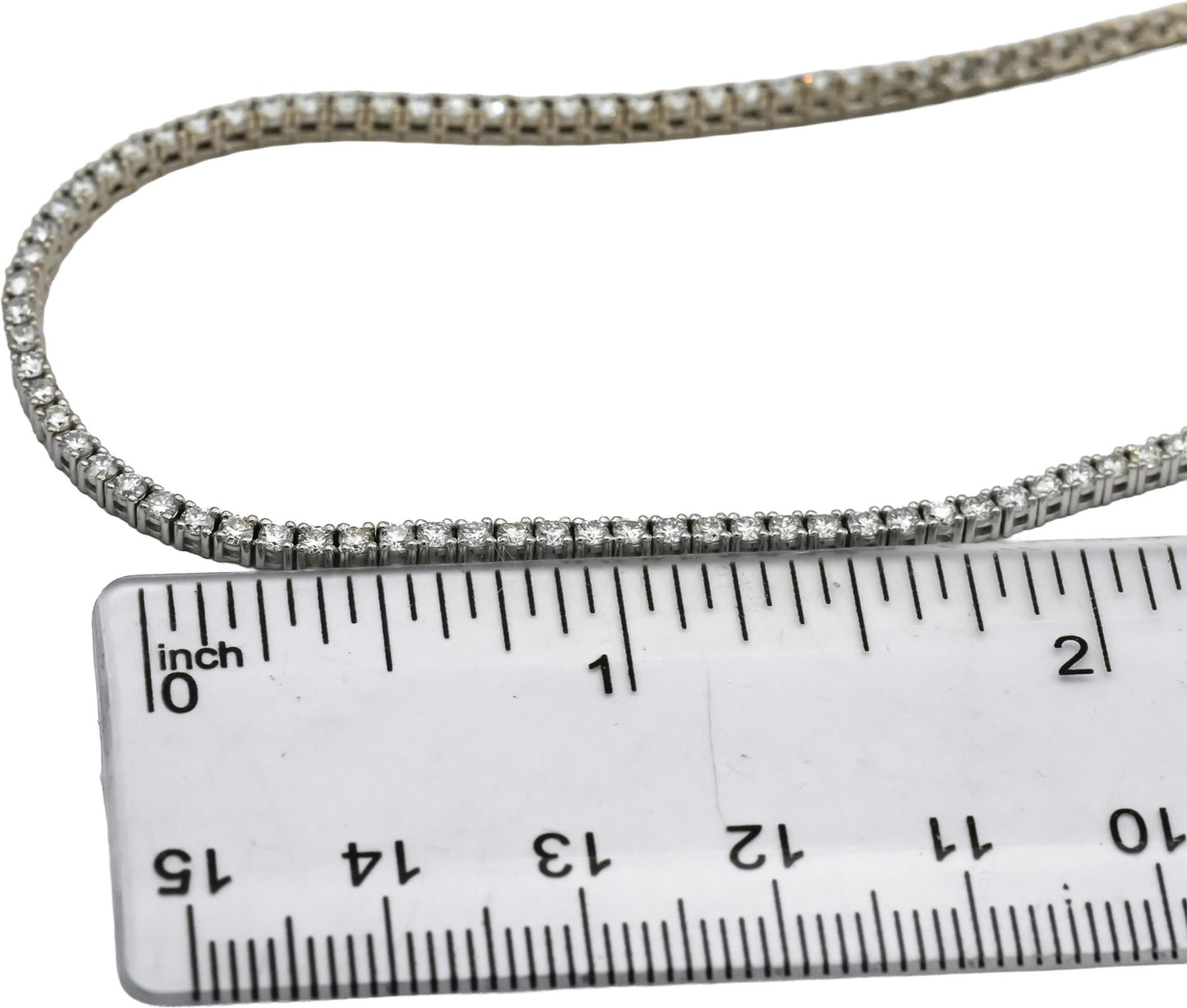 14k White Gold VS Round Natural Diamond Tennis Necklace 5.44CT
