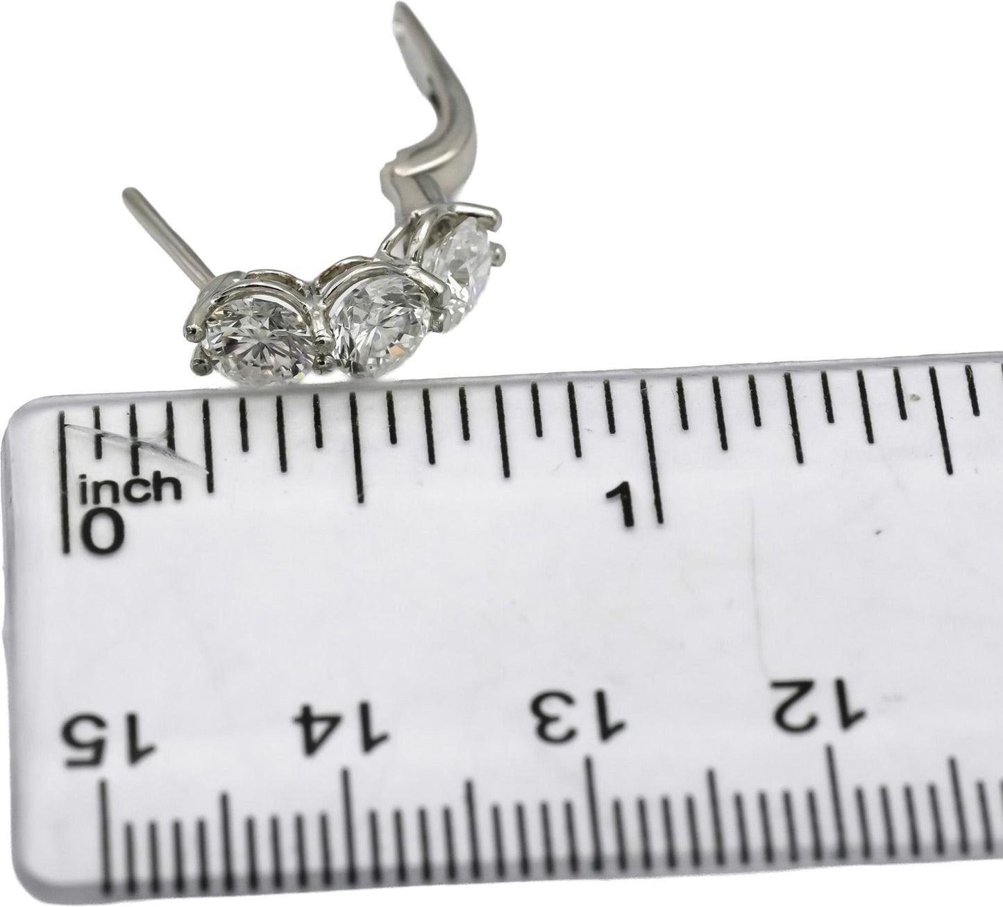 Platinum VS Round Lab-Grown Diamond Huggie Earrings 3.12CT