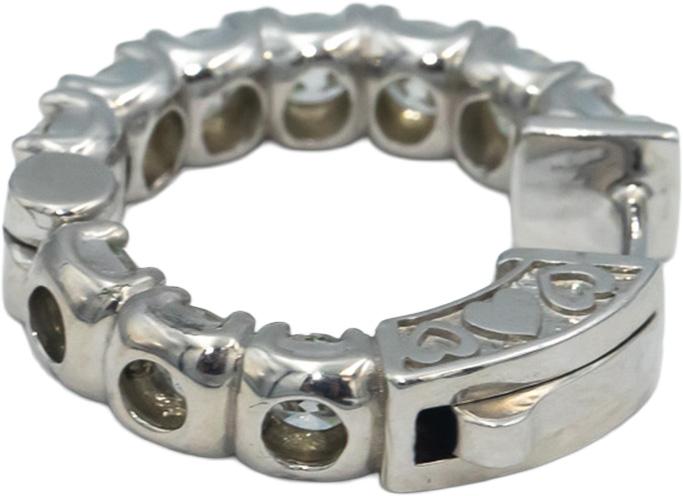 14k White Gold VS Round Diamond Inside Out Circle Hoop Earrings 4.43CT
