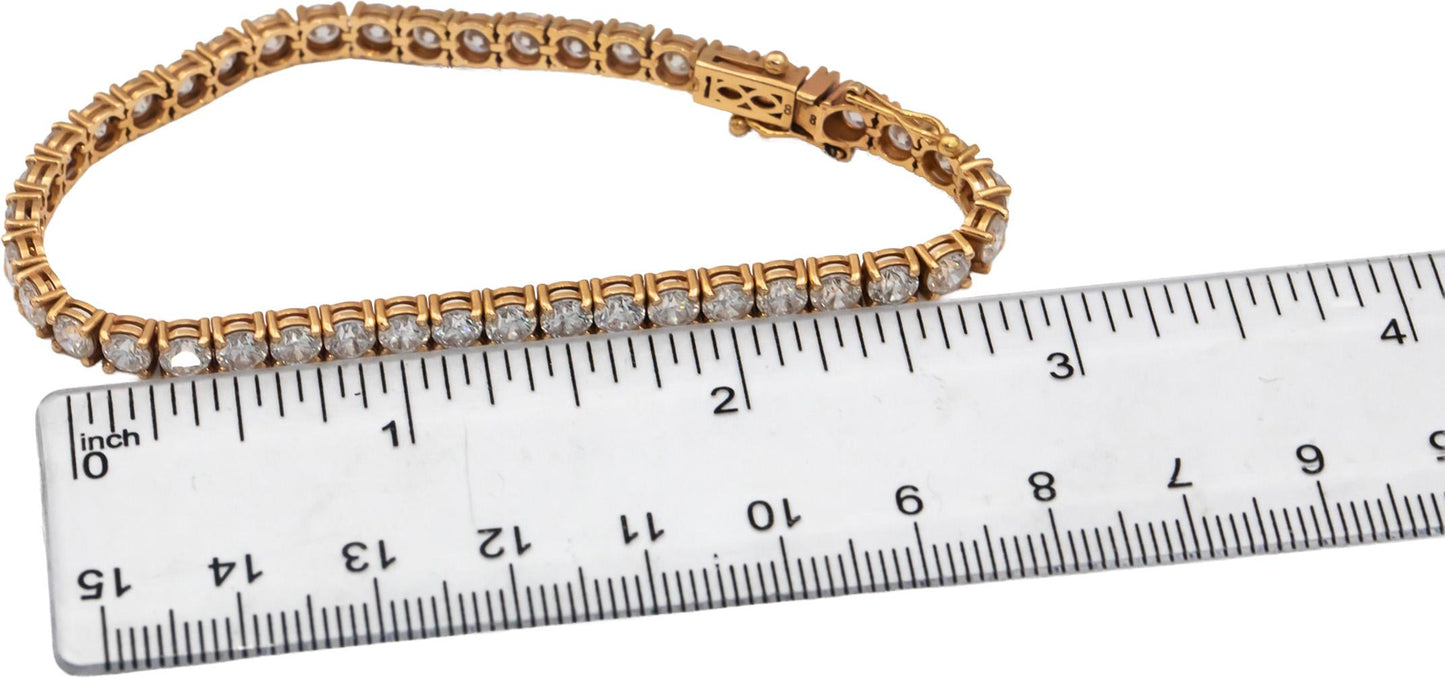 18k Rose Gold Round Diamond Tennis Bracelet 10.64CT
