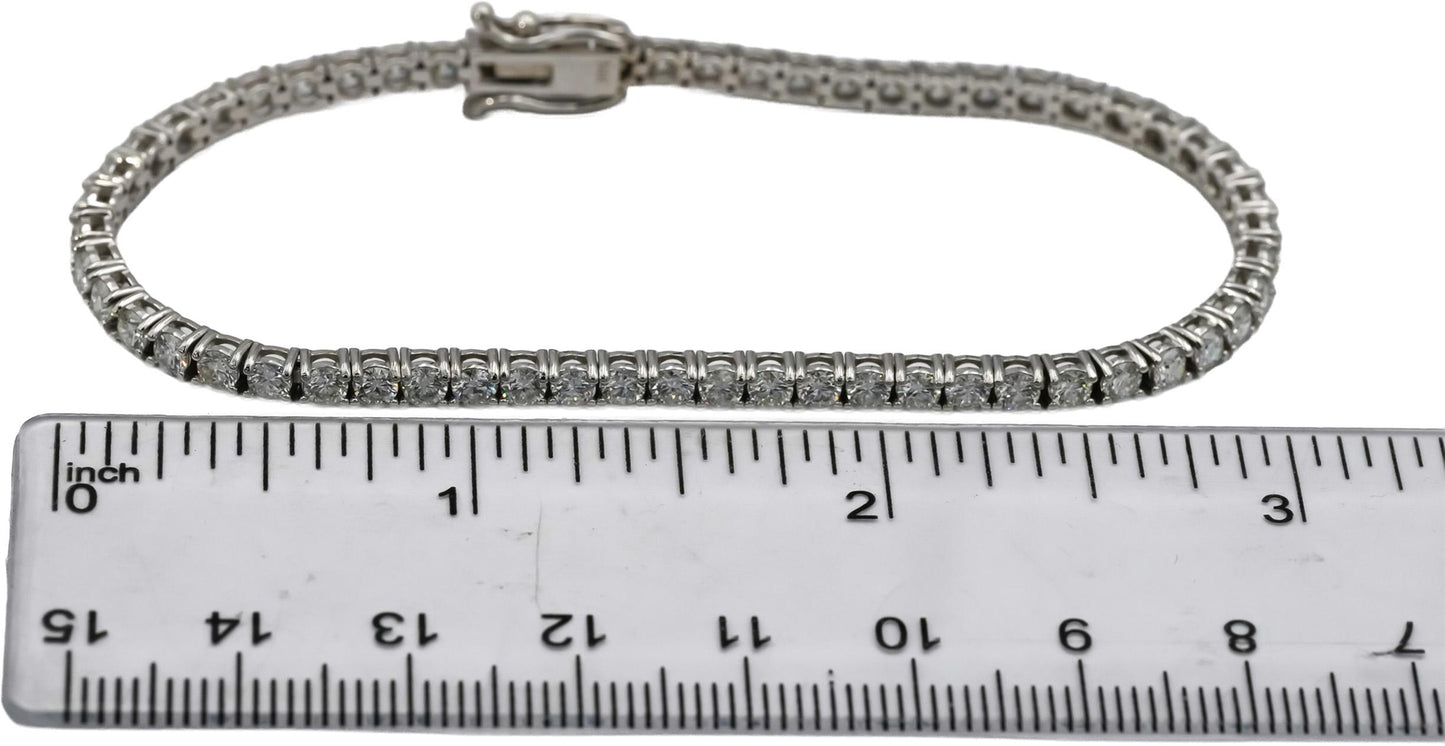 14k White Gold VS Round Diamond Tennis Bracelet 4.80CT