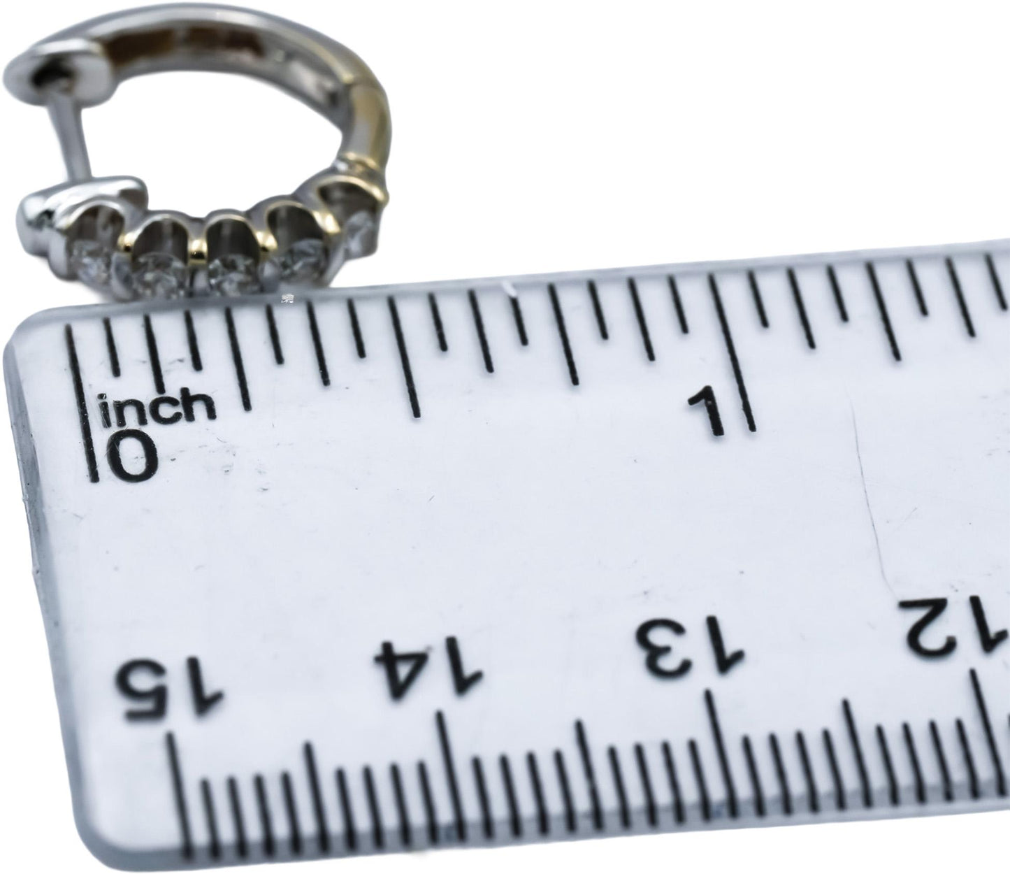 18k White Gold VS Round Diamond Huggie Earrings 0.50CT