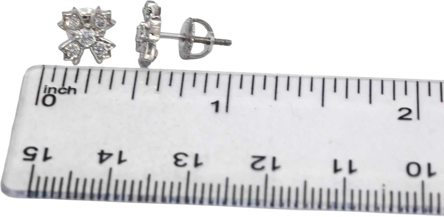 Tiffany & Co. Platinum Jewelry Diamond Screw Back Stud Earrings 0.26CT