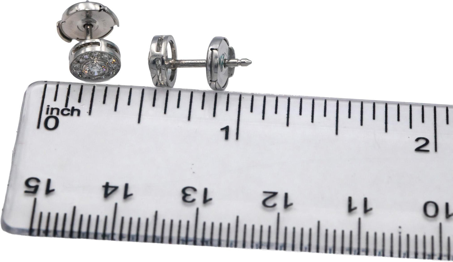 TIFFANY & CO Platinum Diamond Circlet Stud Earrings 0.30CT w/Box $4300 Retail