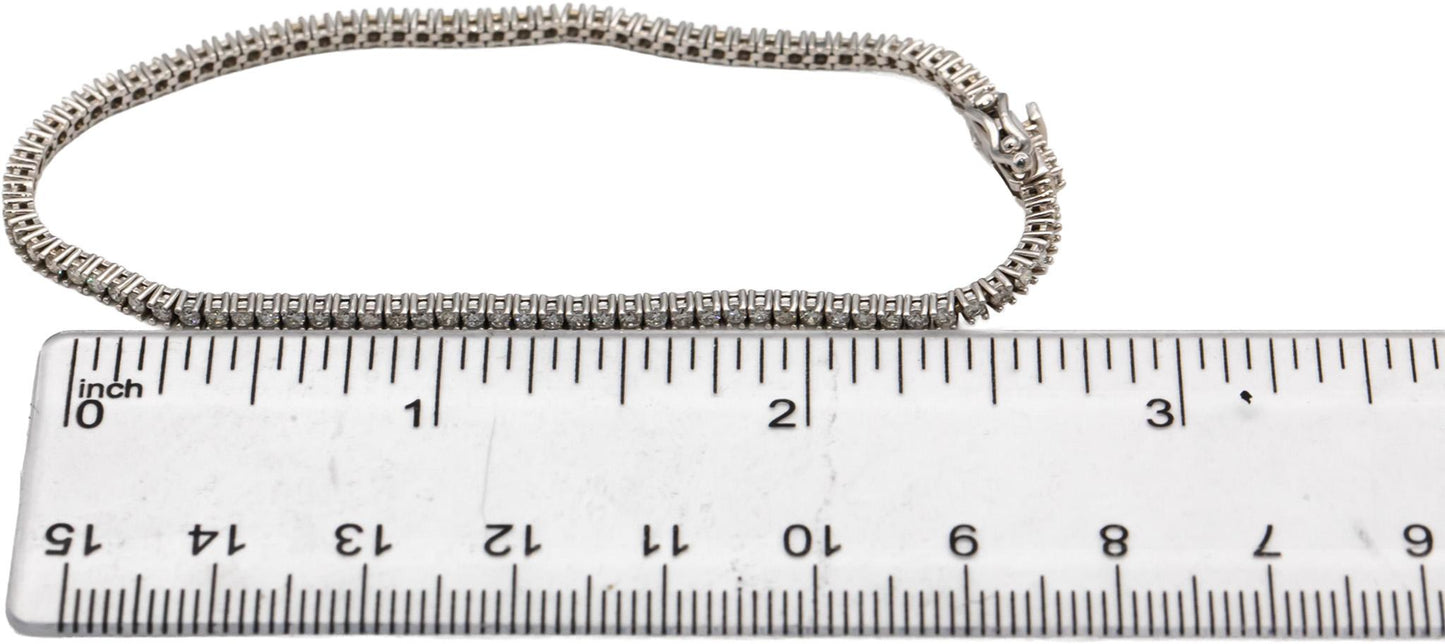 14k White Gold VS Round Diamond Tennis Bracelet 1.70CT