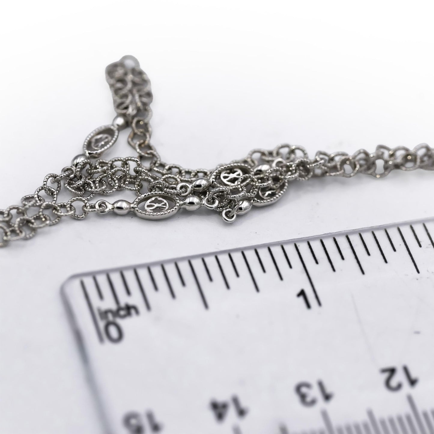 PHILIPPE CHARRIOL 18k White Gold Diamond Chain Necklace w/ Toggle Clasp
